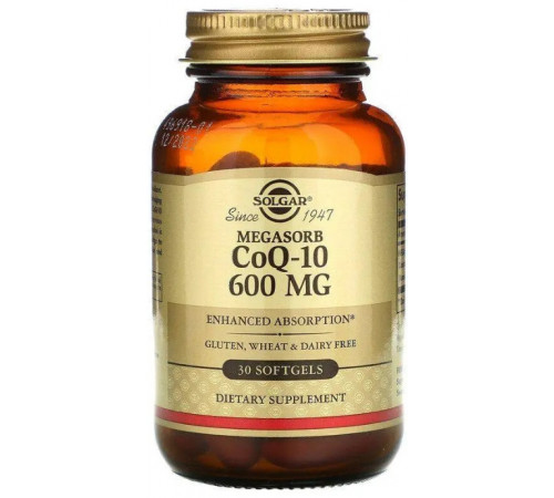 Коензим Q10 Solgar Megasorb CoQ-10 600 мг 30 гел капс