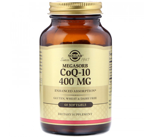 Коензим Q10 Solgar Megasorb CoQ-10 400 мг 60 гелевих капсул
