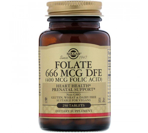 Фолат Solgar Folate 400 мкг 250 таблеток
