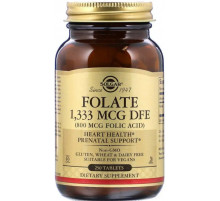 Фолиевая кислота для здоровья Solgar Folate 1,333 мкг DFE (800 мкг) 250 таб
