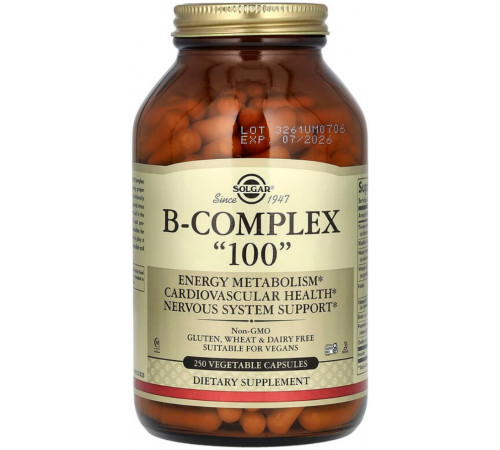Витамины В-100 комплекс Solgar B-Complex "100" 250 капс