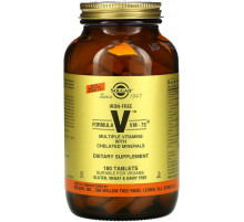 Мультивитамины и хелатные минералы без железа Formula V VM-75 Solgar 180 таблеток