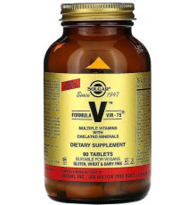 Мультивітаміни та хелатні мінерали Solgar Formula V, VM-75 90 таб