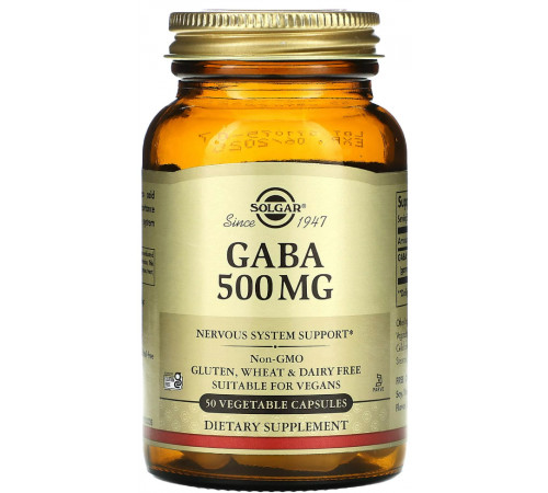 ГАМК Гамма-аміномасляна кислота Solgar GABA 50 капс