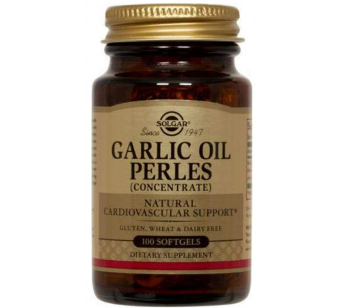 Часникова олія Solgar Garlic Oil Perles 100 капсул Олія концентрату часнику