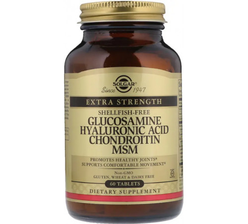 Хондропротектор для суглобів Solgar Glucosamine Hyaluronic Acid Chondroitin 60 таб