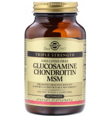 Глюкозамін хондроїтин МСМ Solgar Glucosamine Chondroitin MSM 60 таб