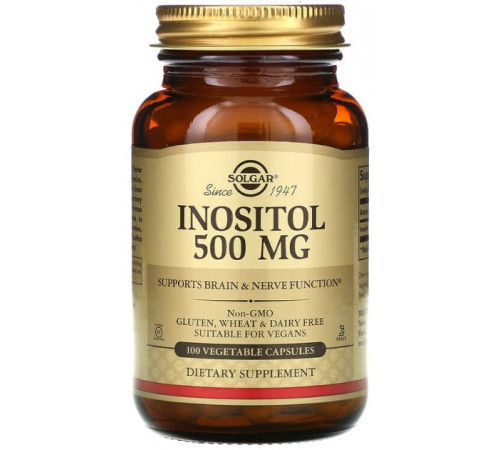 Инозитол Solgar Inositol 500 мг 100 вегетарианских капсул
