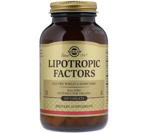 Ліпотропний фактор Solgar Lipotropic Factors 100 таб