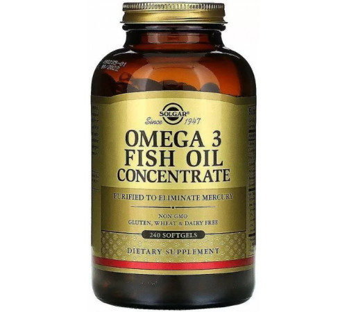 Риб'ячий жир Омега 3 Solgar Omega-3 Fish Oil 240 гелевых капсул