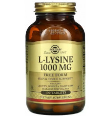 L-лізин Solgar L-Lysine 1000 мг 100 таблеток