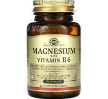 Магній з вітаміном В-6 Solgar Magnesium with Vitamin B6 100 таб
