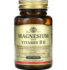 Магній з вітаміном В-6 Solgar Magnesium with Vitamin B6 100 таб