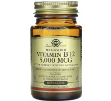 Вітамін В12 (ціанокобаламін)  Solgar Vitamin B12 5000 мкг 30 таб