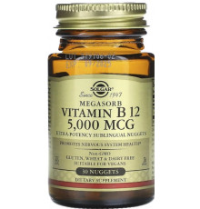 Вітамін В12 (ціанокобаламін)  Solgar Vitamin B12 5000 мкг 30 таб