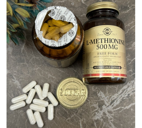 Метіонін Solgar L-Methionine 500 мг 90 вег капс