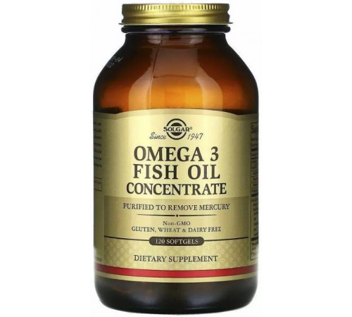 Риб'ячий жир Омега 3 Solgar Omega-3 Fish Oil 120 гелевых капсул
