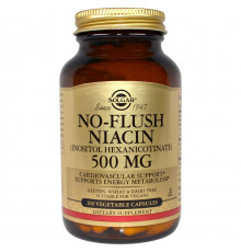 Ніацин вітамін B3 Solgar No-Flush Niacin 500 мг 100 капсул