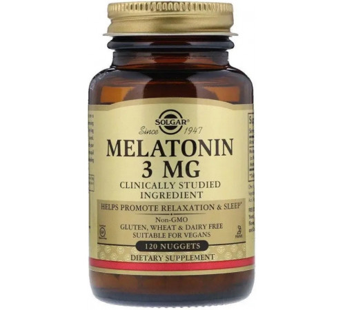 Мелатонін гормон сну Solgar Melatonin 3 мг 120 жув таб