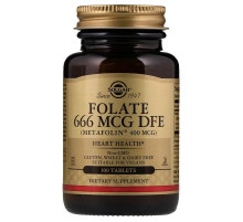 Фолат (метилфолат у вигляді метафоліну) Solgar Folate 100 таб