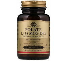 Фолиевая кислота Витамин В9 Фолат Solgar Folate 1333 мкг DFE 100 таб