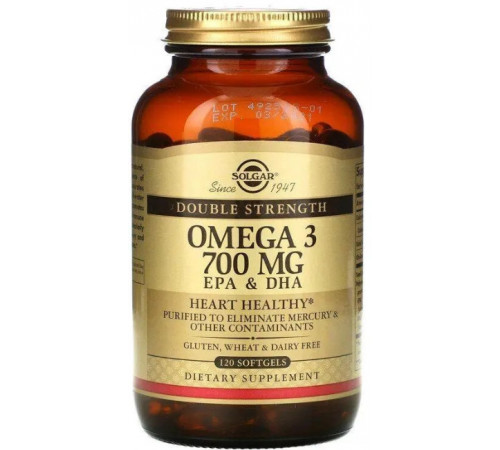 Омега-3 (риб'ячий жир) Solgar Omega-3 EPA & DHA 700  мг 120 гел капс