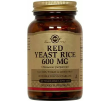 Червоний дріжджовий рис Solgar Red Yeast Rice 600 мг 60 вегетаріанських капсул