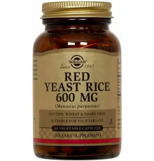 Червоний дріжджовий рис Solgar Red Yeast Rice 600 мг 60 вегетаріанських капсул