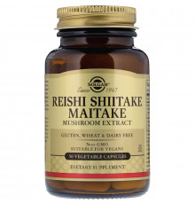 Лікувальні гриби Solgar Reishi Shiitake Maitake 50 капсул