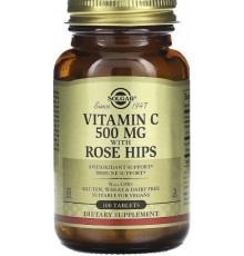 Вітамін С із шипшиною Solgar Vitamin C 500 мг 100 таб