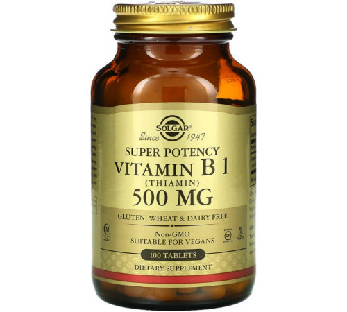 Вітамін B1 (тіамін) Solgar Vitamin B1 500 мг 100 таблеток