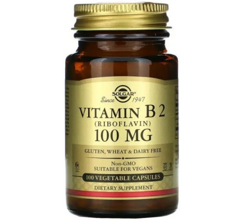 Рибофлавін Вітамін В2 Solgar Vitamin B2 100 мг 100 капсул