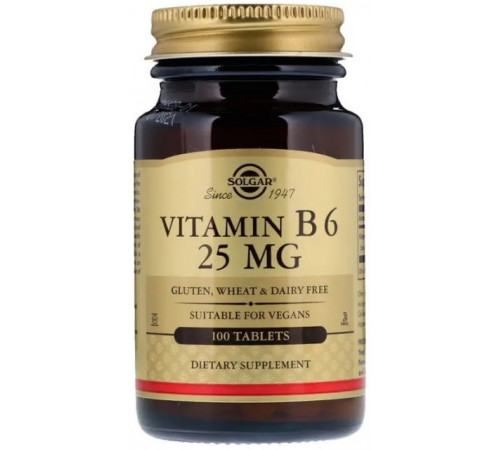 Витамин В6 Solgar Vitamin B6 25 мг 100 таблеток