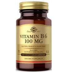 Вітамін В6 (піридоксин) Solgar Vitamin B6 100 мг 100 вег капс