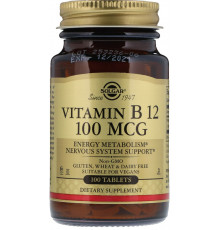 Вітамін В12 (ціанокобаламін) Solgar Vitamin B12 100 таб
