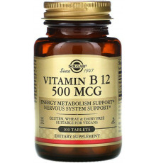 Вітамін В12 (ціанокобаламін) 500 Solgar Vitamin B12 100 таб