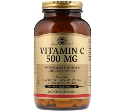 Витамин С Solgar Vitamin C 500 мг 250 капсул