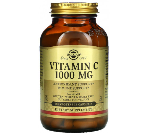 Вітамін С аскорбінова кислота 1000 Vitamin C Solgar 100 капс
