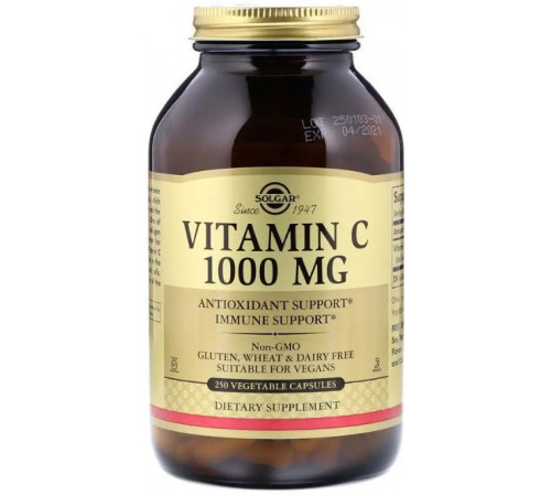 Витамин С Solgar Vitamin C 1000 мг 250 капсул