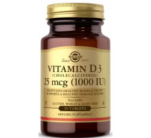 Витамин Д3 (холекальциферол) Solgar Vitamin D3 25 мкг 90 таб