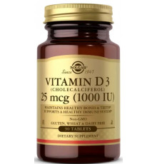 Вітамін Д3 (холекальциферол) Solgar Vitamin D3 25 мкг 90 таб