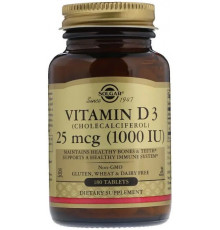 Вітамін Д3 Холекальциферол Solgar Vitamin D3 25 мкг (1000 МЕ) 180 таб