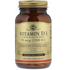 Вітамін Д3 Холекальциферол Solgar Vitamin D 2200 МЕ 100 вег капсул