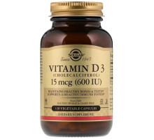 Вітамін D3 (холекальциферол) Solgar Vitamin D3 15 мкг (600 МО) 120 вег капс