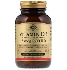 Вітамін D3 (холекальциферол) Solgar Vitamin D3 15 мкг (600 МЕ) 120 вег капс
