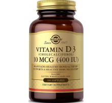 Вітамін холекальциферол Д3 Solgar Vitamin D3 10 мкг 400 МЕ 100 гел капс