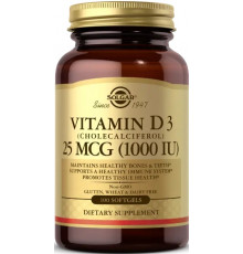 Вітамін Д3 холекальциферол Solgar Vitamin D3 25 мкг (1000 МЕ) 100 капс
