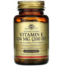 Вітамін Е Solgar Vitamin E 134 мг (200 МЕ) 100 гелевих капсул