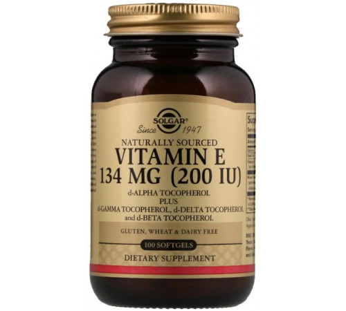 Вітамін Е Solgar Vitamin E 134 мг (200 МЕ) 100 гелевих капсул