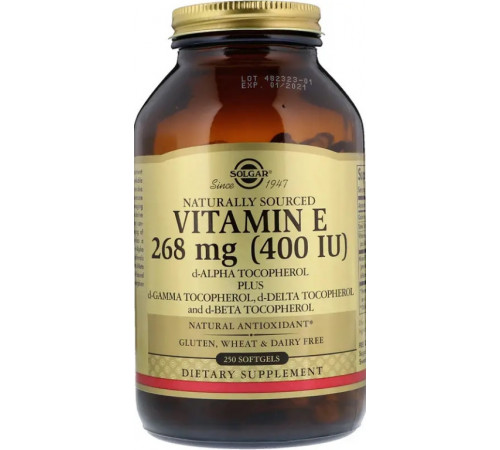 Вітамін Е Solgar Vitamin E 268 мг 250 гел капс